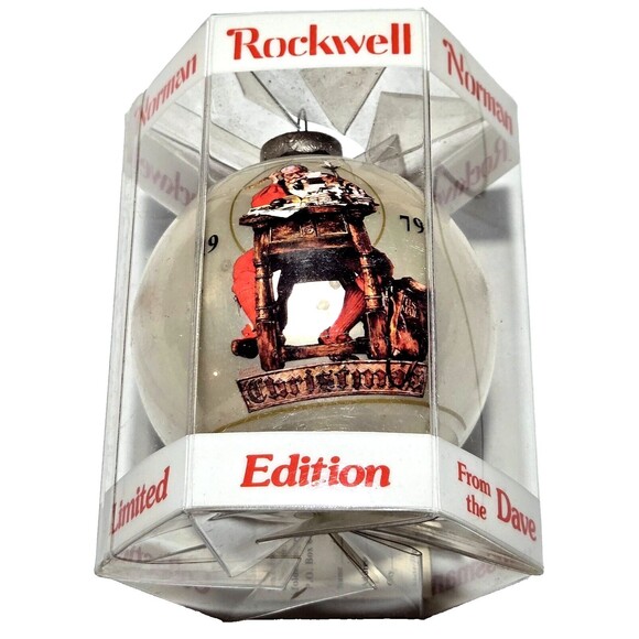 VTG Christmas Ornament Norman Rockwell 1979 Fifth Limited Edition Santas List - Picture 1 of 6